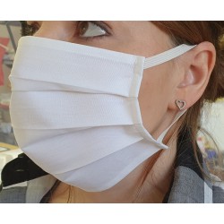 White protective mask in cotton