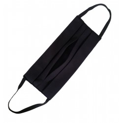 Black cotton mask with pocket for protective filter