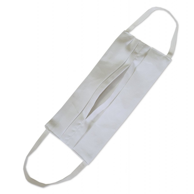 White cotton mask with pocket for protective filter