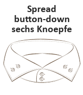 Spread button-down sechs Knoepfe